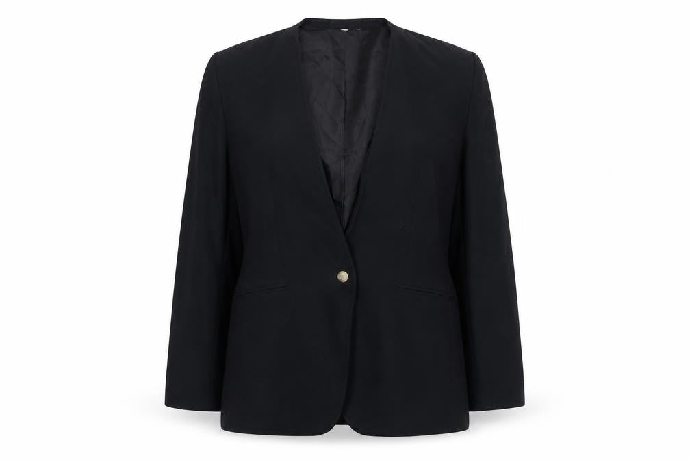 NicoNico Womens Black Polyester Jacket Blazer Size 12