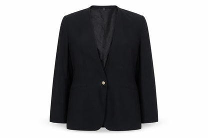 NicoNico Womens Black Polyester Jacket Blazer Size 12