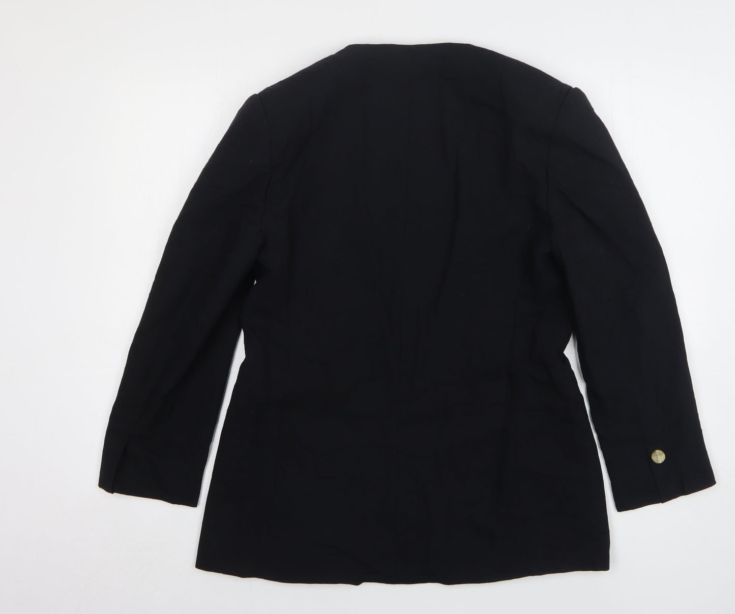 NicoNico Womens Black Polyester Jacket Blazer Size 12