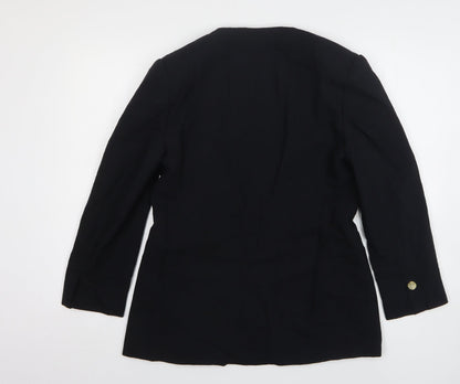 NicoNico Womens Black Polyester Jacket Blazer Size 12