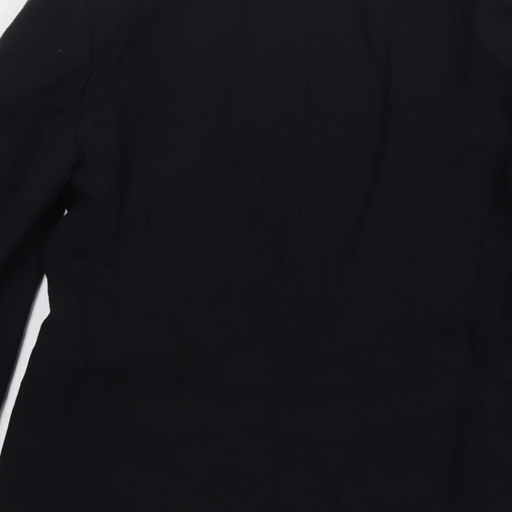 NicoNico Womens Black Polyester Jacket Blazer Size 12