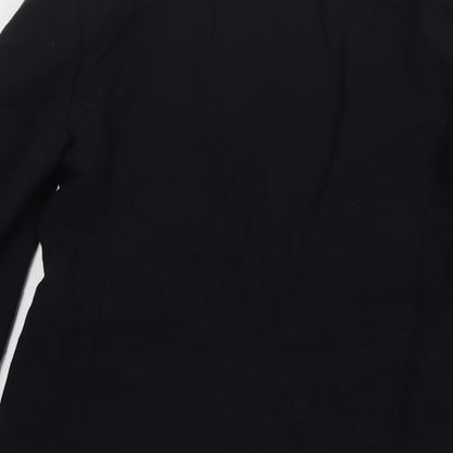 NicoNico Womens Black Polyester Jacket Blazer Size 12