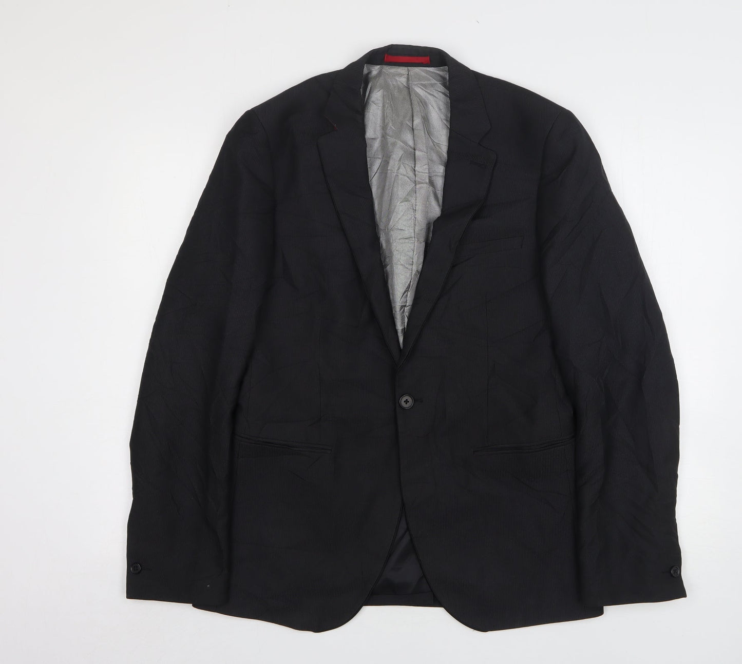 Ventuno 21 Mens Black Striped Polyester Jacket Suit Jacket Size 38