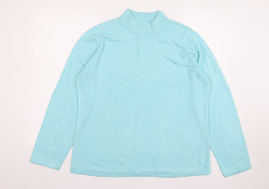 Bonmarché Womens Blue High Neck Acrylic Pullover Jumper Size L