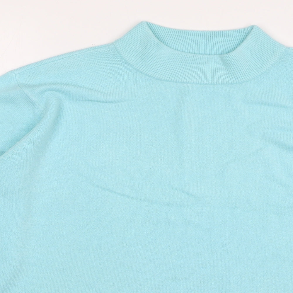 Bonmarché Womens Blue High Neck Acrylic Pullover Jumper Size L