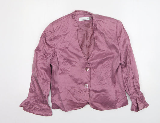 County Casuals Womens Pink Cupro Jacket Blazer Size 14