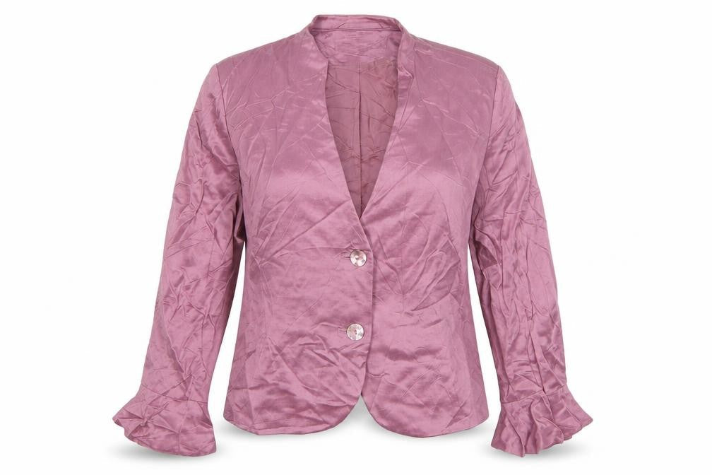 County Casuals Womens Pink Cupro Jacket Blazer Size 14