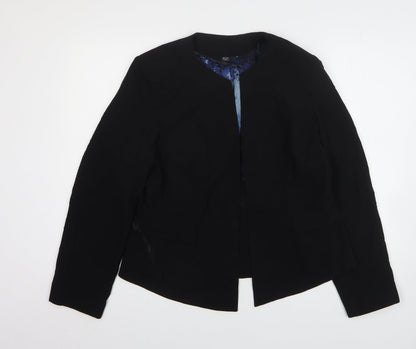 F&F Womens Black Polyester Jacket Blazer Size 16