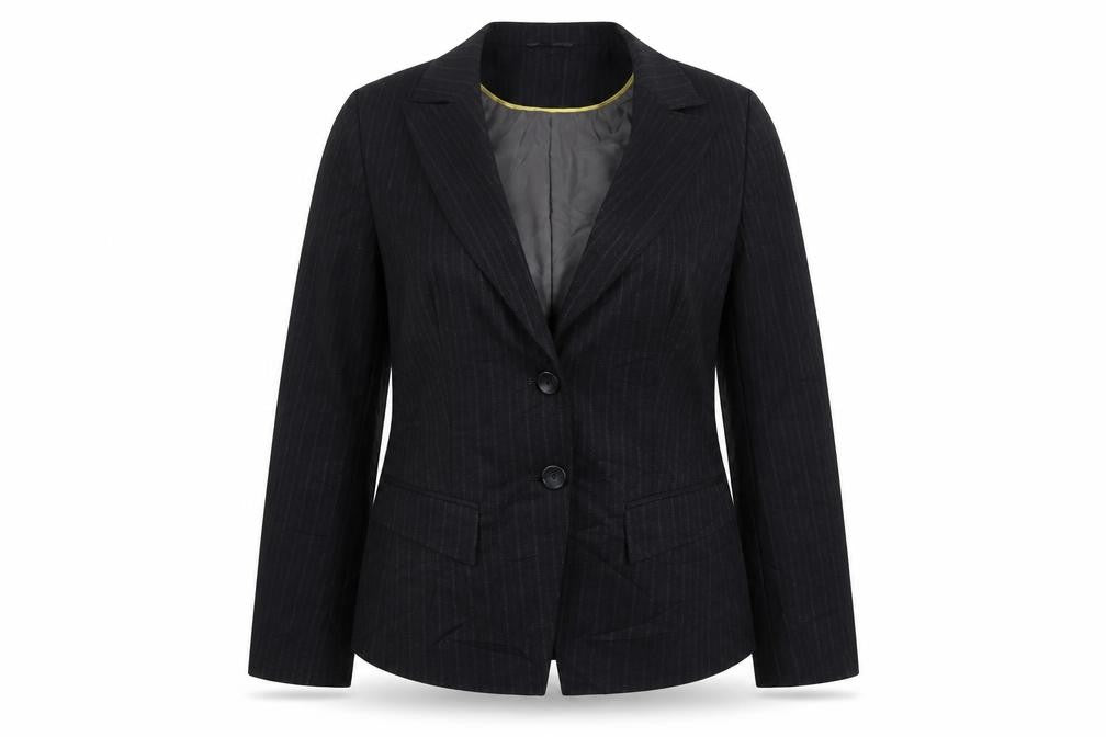 George Womens Grey Striped Polyester Jacket Suit Jacket Size 12