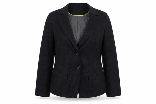 George Womens Grey Striped Polyester Jacket Suit Jacket Size 12