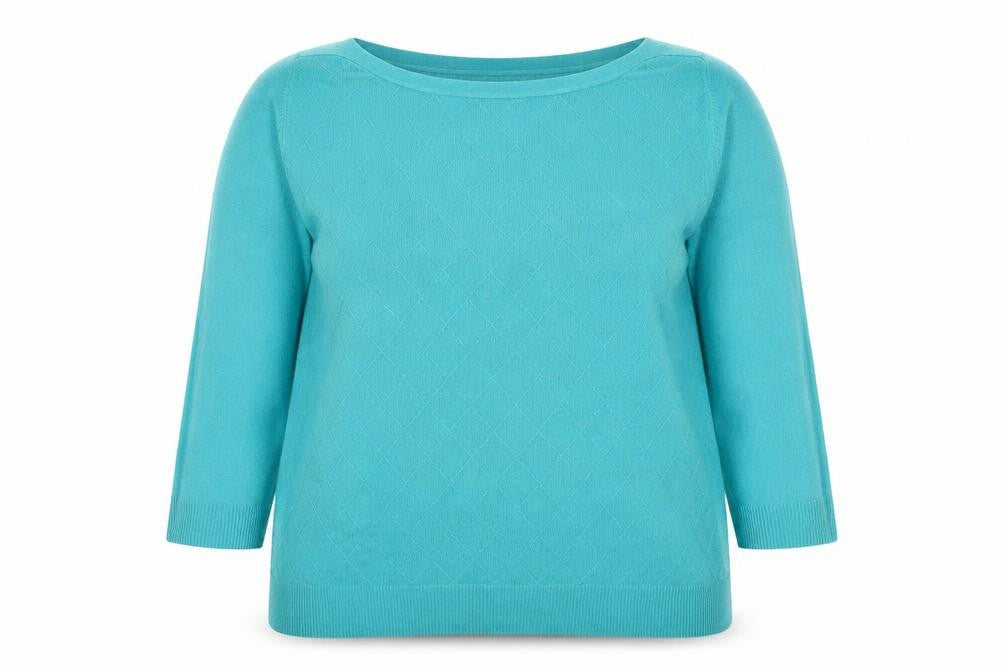 BHS Womens Blue Round Neck Acrylic Pullover Jumper Size 16