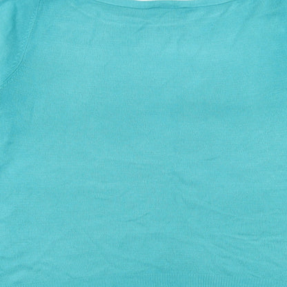 BHS Womens Blue Round Neck Acrylic Pullover Jumper Size 16