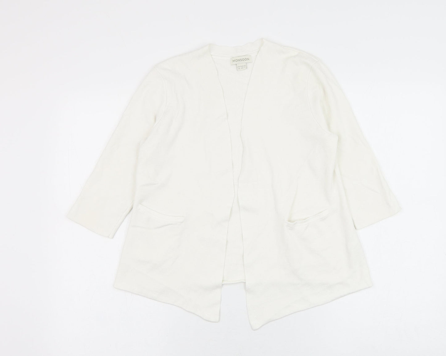 Monsoon Womens White Square Neck Viscose Cape Jumper Size 12