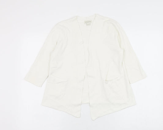 Monsoon Womens White Square Neck Viscose Cape Jumper Size 12