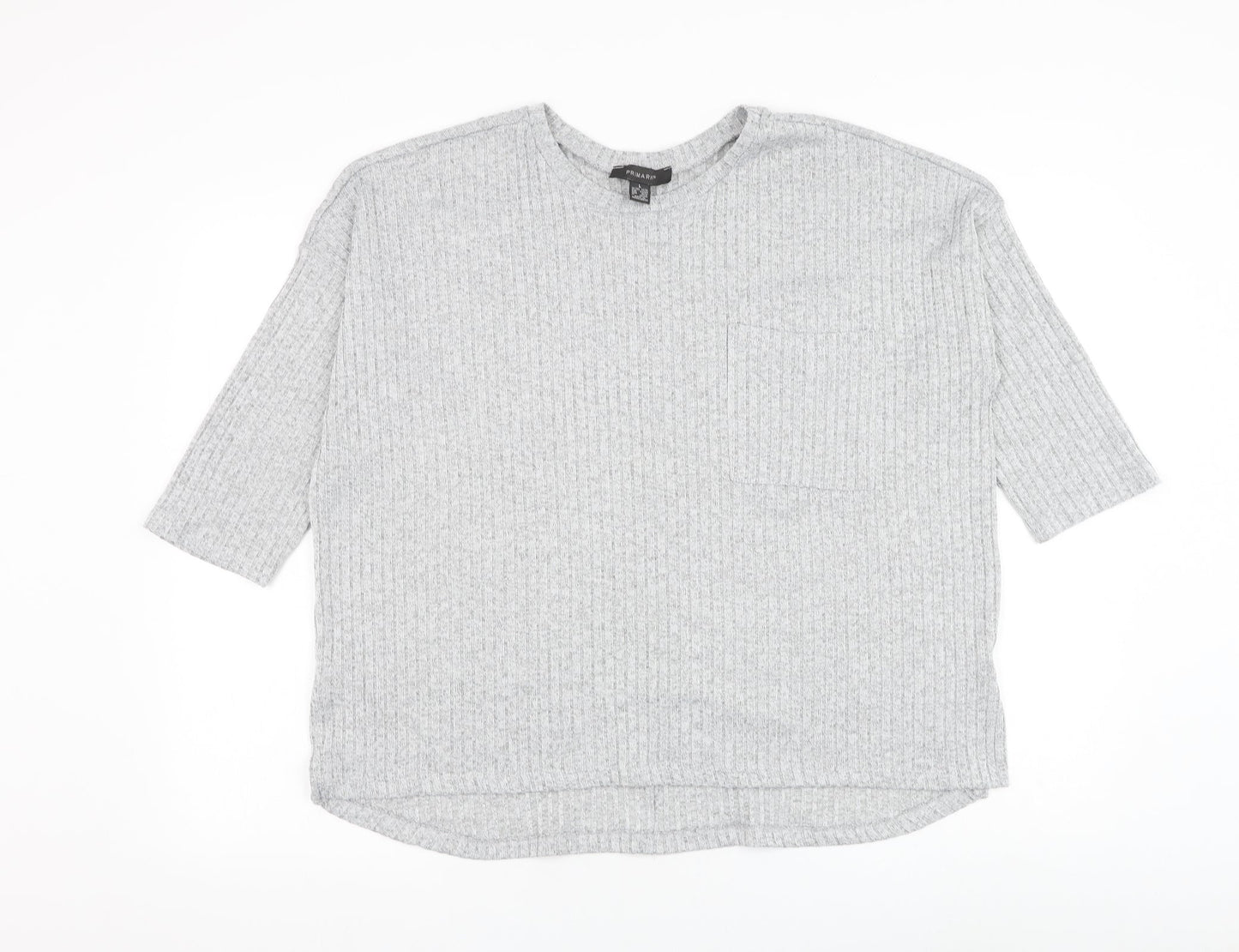 Primark Womens Grey Round Neck Polyester Pullover Jumper Size 14