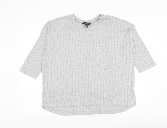 Primark Womens Grey Round Neck Polyester Pullover Jumper Size 14