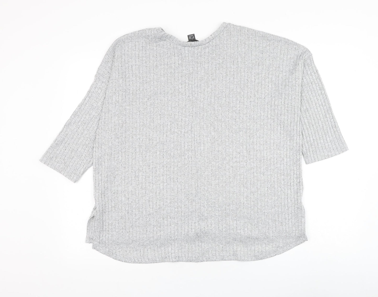 Primark Womens Grey Round Neck Polyester Pullover Jumper Size 14