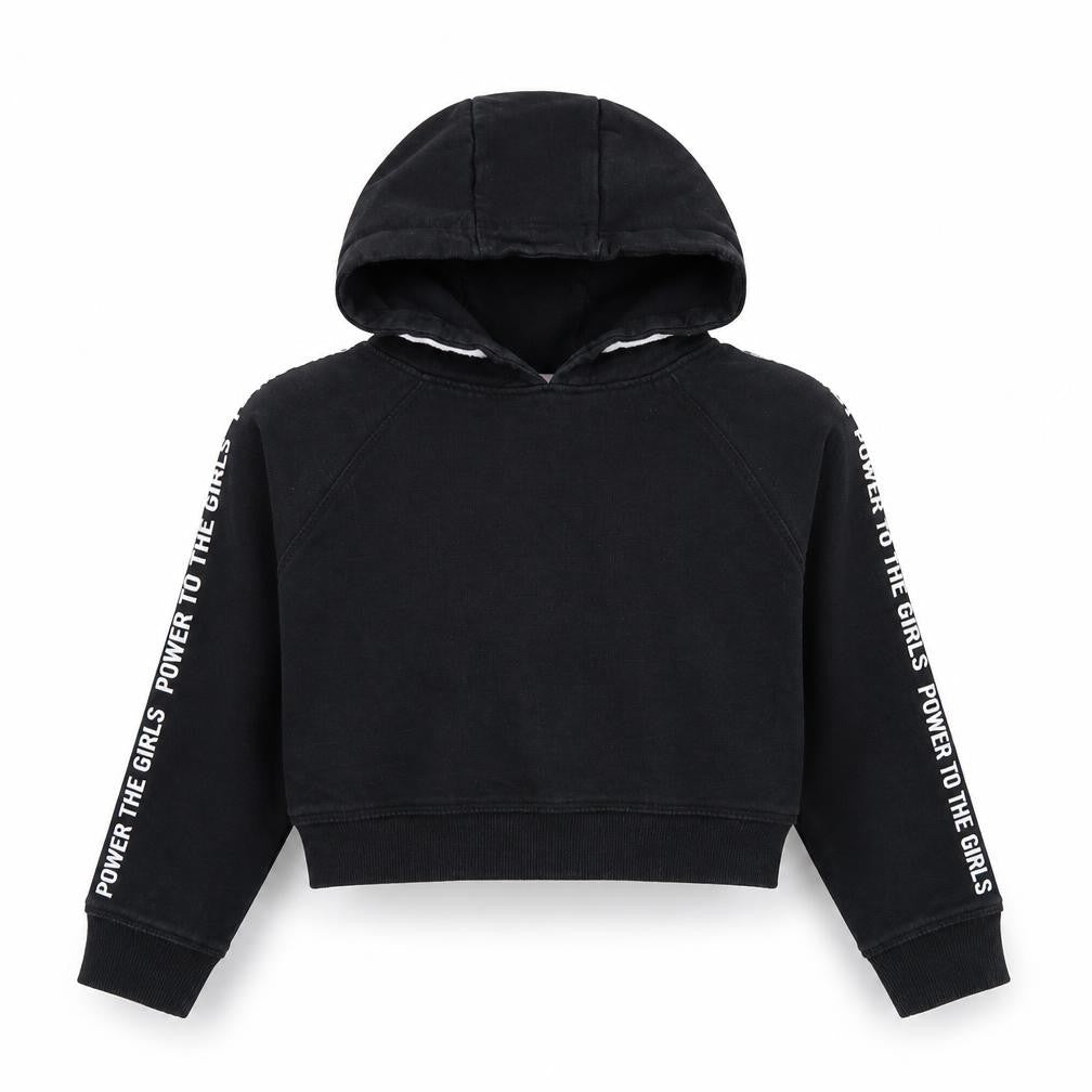 Evie Girls Black Cotton Pullover Hoodie Size 7-8 Years Pullover