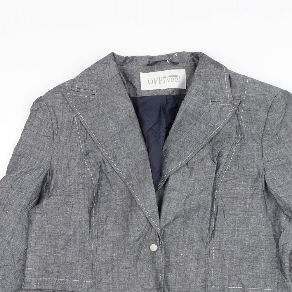 Off Shoot Womens Grey Jacket Blazer Size 14 Button