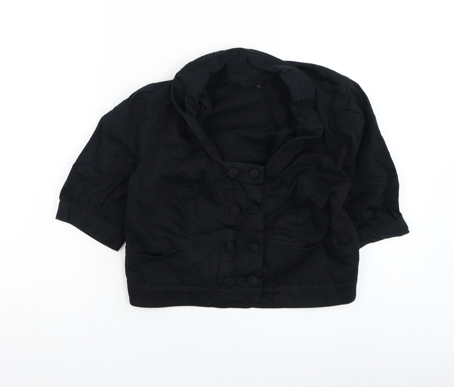 Topshop Womens Black Jacket Blazer Size 12 Button