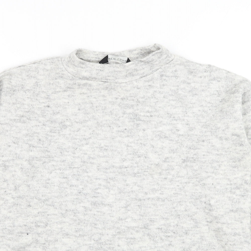New Look Womens Grey Mock Neck Acrylic Pullover Jumper Size 8