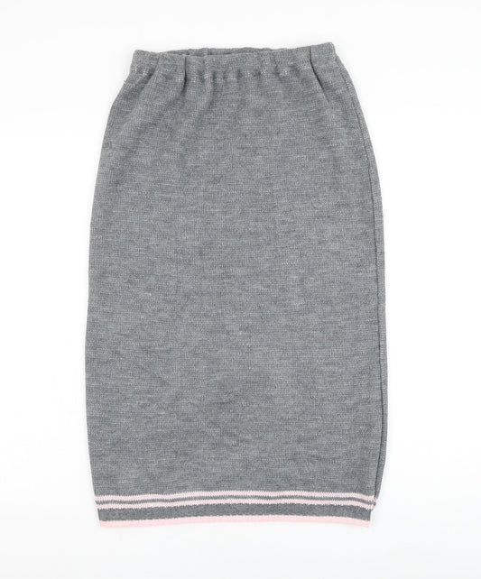 Preworn Womens Grey Acrylic Straight & Pencil Skirt Size 10