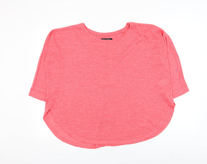 Preloved NEXT Womens Pink Round Neck Polyester Pullover Jumper Size 12 - Front