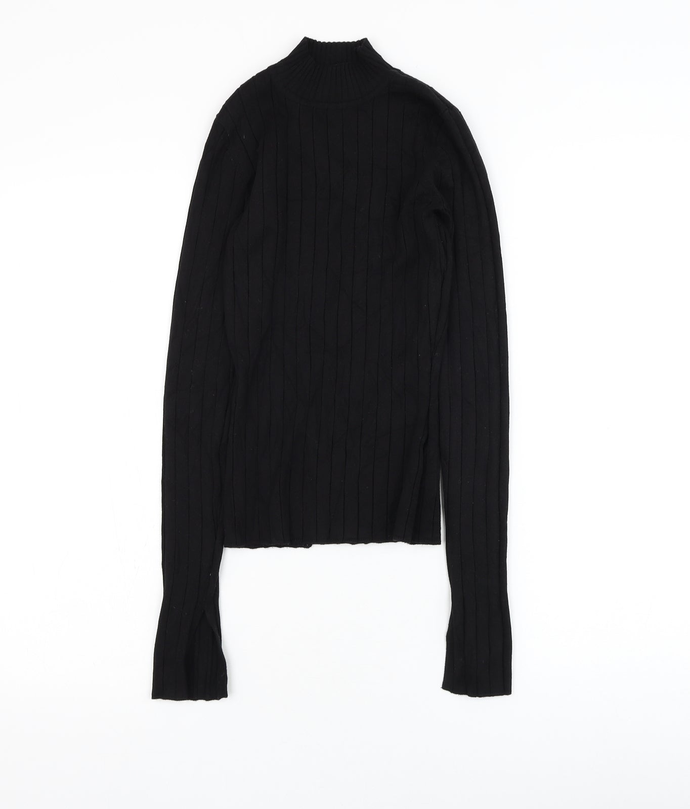 H&M Womens Black Mock Neck Viscose Pullover Jumper Size XS