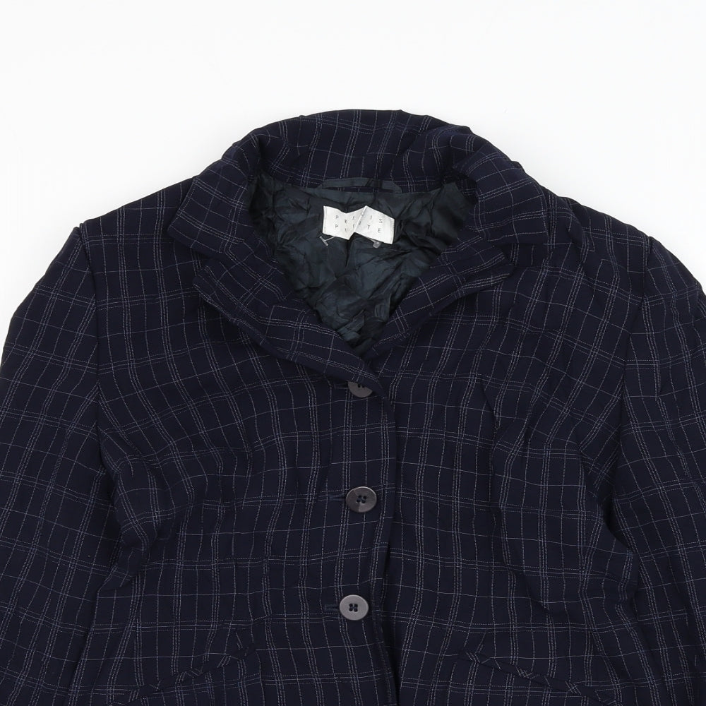 Precis Womens Blue Jacket Blazer Size 8 Button