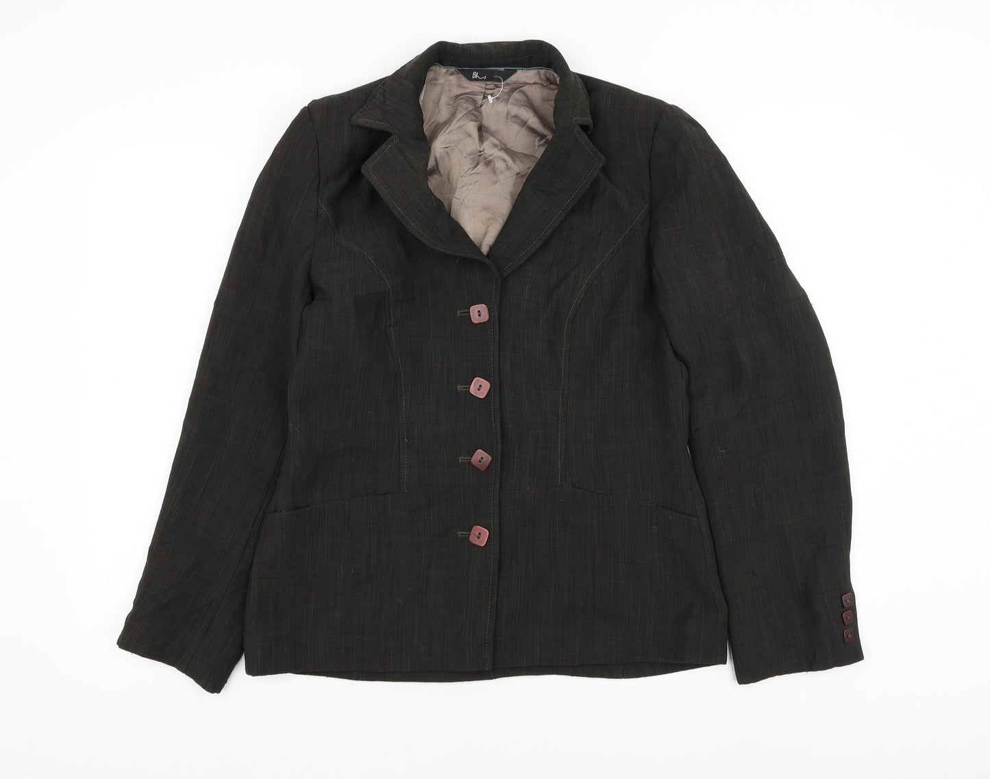 BHS Womens Green Jacket Blazer Size 10 Button