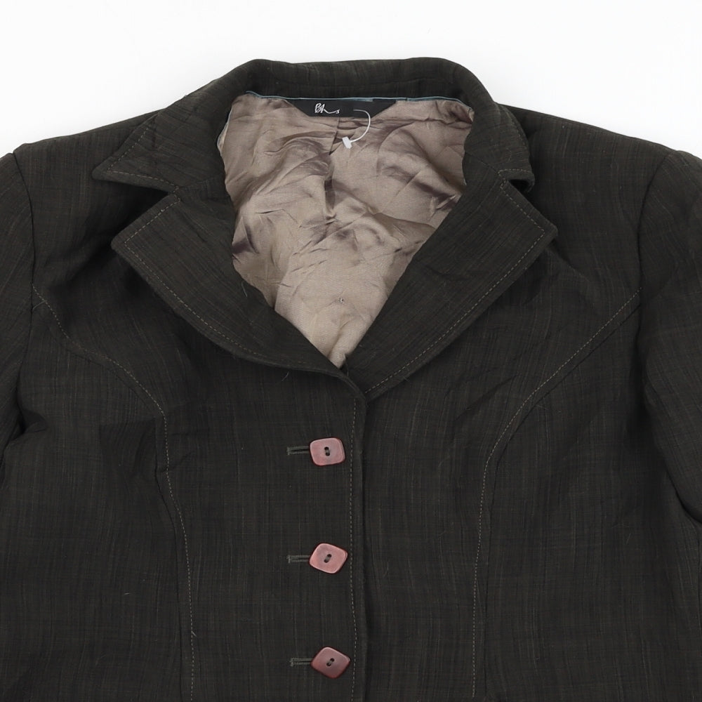 BHS Womens Green Jacket Blazer Size 10 Button