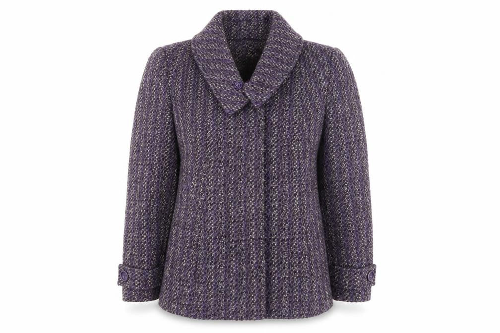 George Womens Purple Geometric Jacket Coatigan Size 8