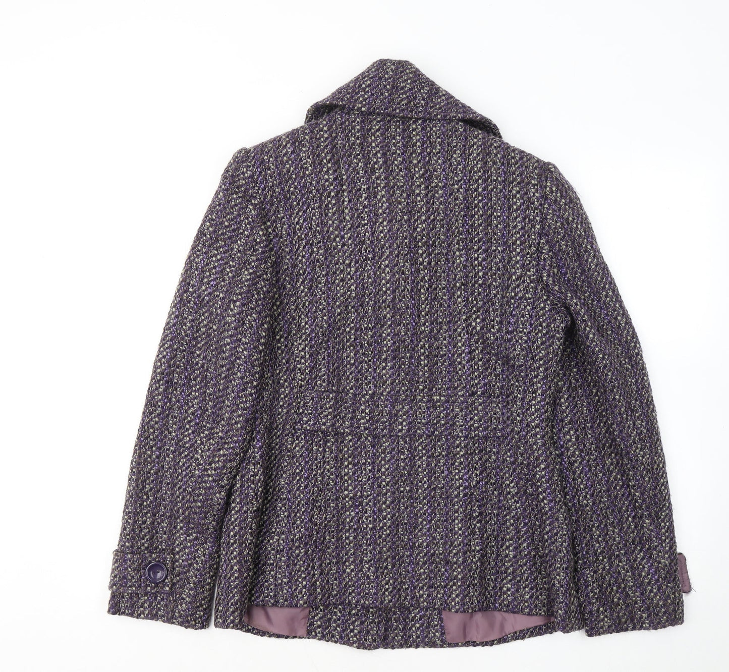 George Womens Purple Geometric Jacket Coatigan Size 8