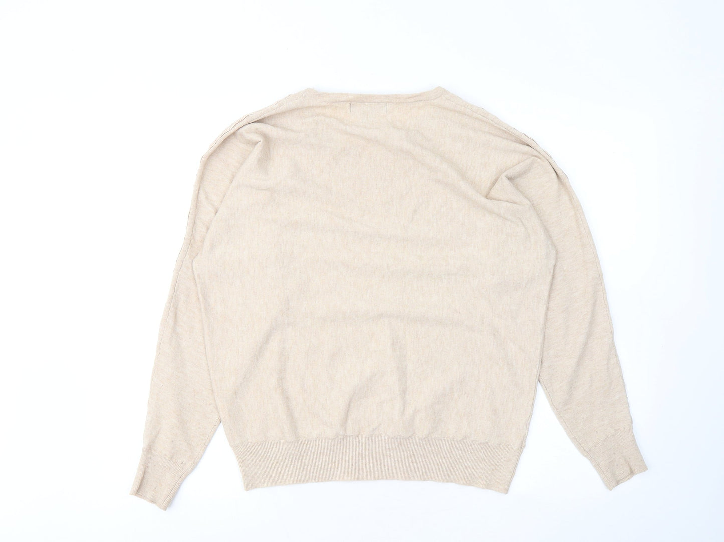 Primark Womens Beige Round Neck Polyester Pullover Jumper Size 12