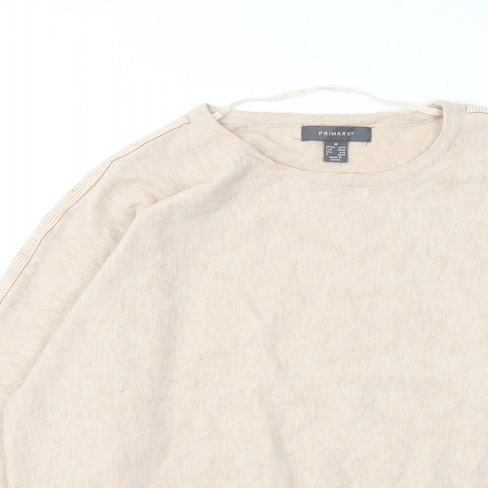 Primark Womens Beige Round Neck Polyester Pullover Jumper Size 12