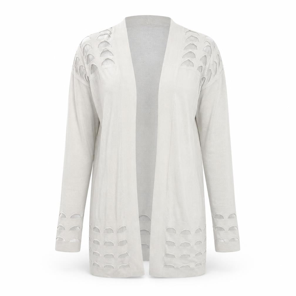 Marks & Spencer Womens Beige V-Neck Geometric Viscose Cardigan Jumper Size 8