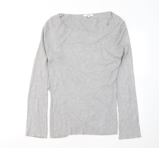 SWEEWE Womens Grey Round Neck Viscose Pullover Jumper Size M