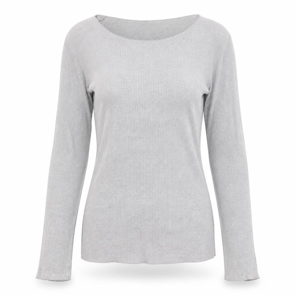 SWEEWE Womens Grey Round Neck Viscose Pullover Jumper Size M
