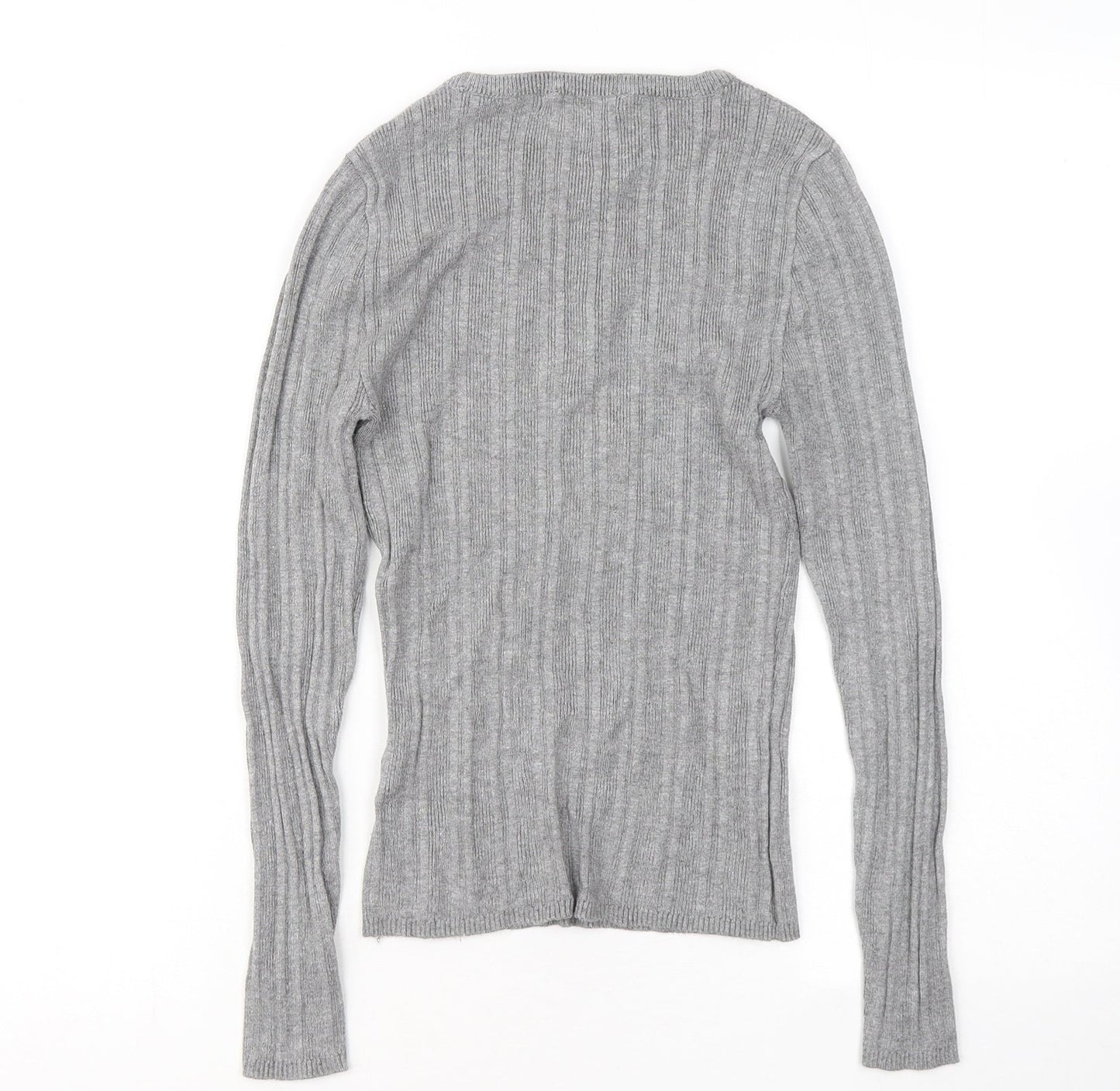Atmosphere Womens Grey Round Neck Viscose Pullover Jumper Size 14