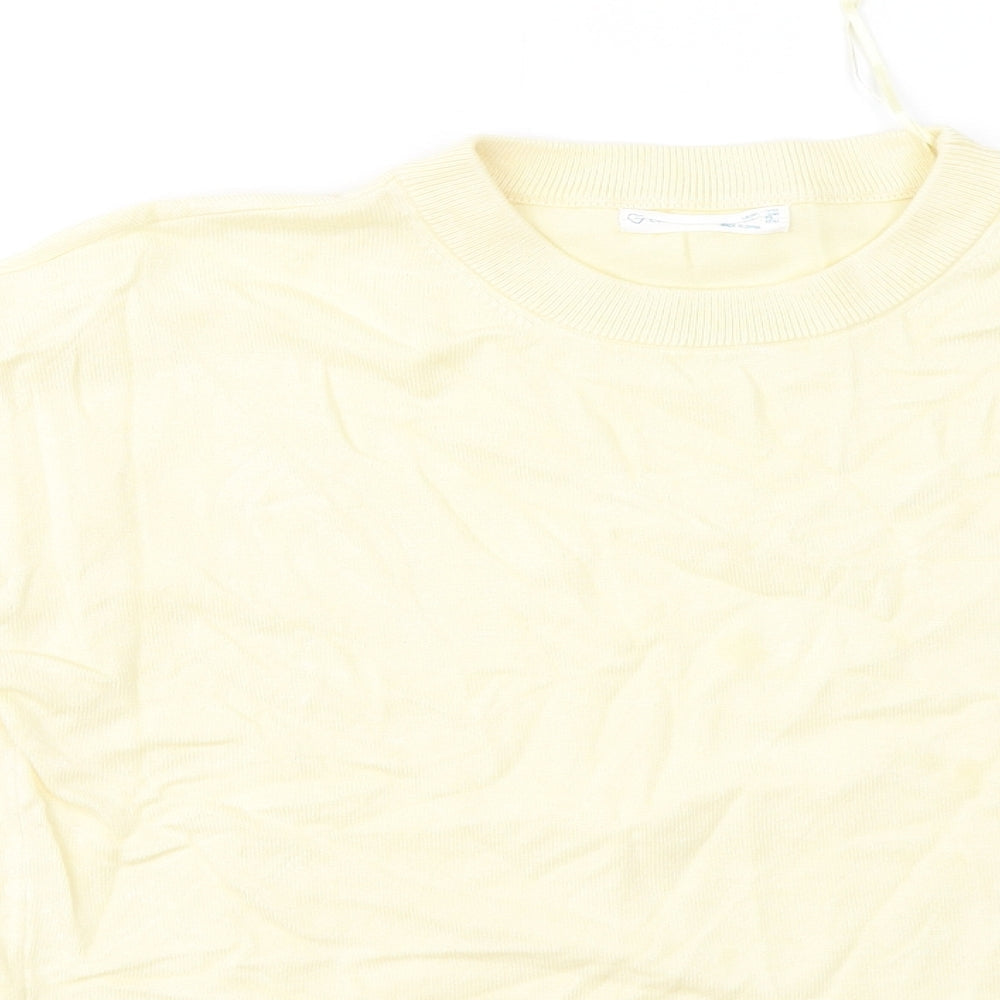 Primark Womens Yellow Round Neck Viscose Pullover Jumper Size 10