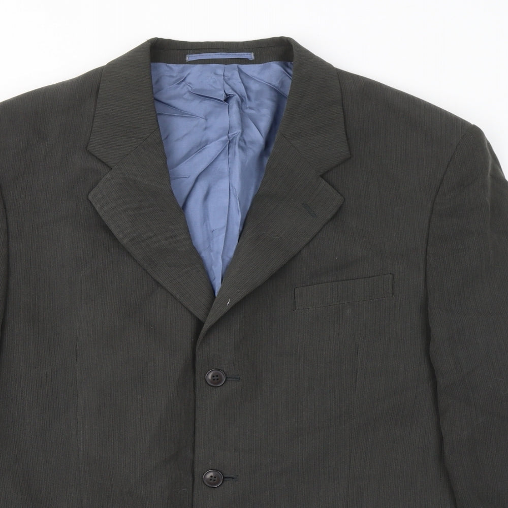 Sergio Rossi Mens Grey Lyocell Jacket Suit Jacket Size 40