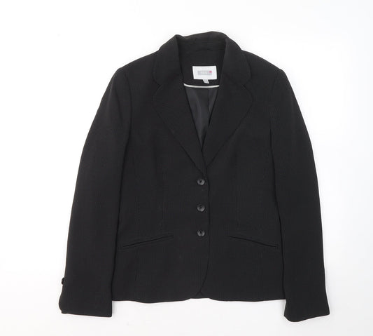 NEXT Womens Black Geometric Jacket Blazer Size 10