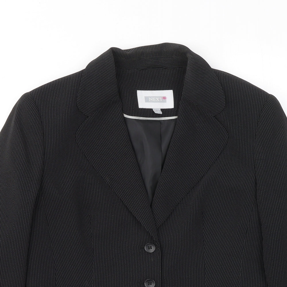 NEXT Womens Black Geometric Jacket Blazer Size 10