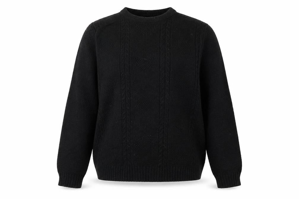 Gazelle Womens Black Round Neck Acrylic Pullover Jumper Size XL