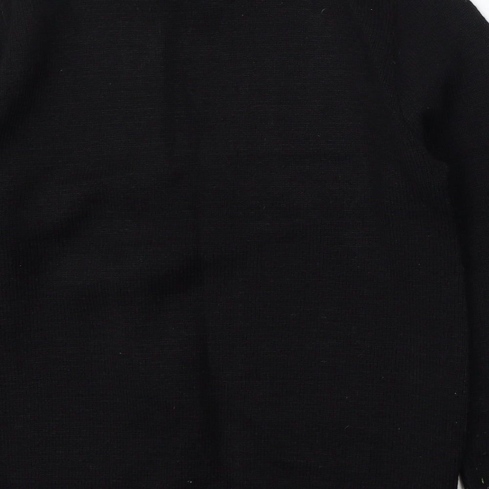 Gazelle Womens Black Round Neck Acrylic Pullover Jumper Size XL