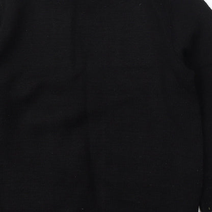 Gazelle Womens Black Round Neck Acrylic Pullover Jumper Size XL
