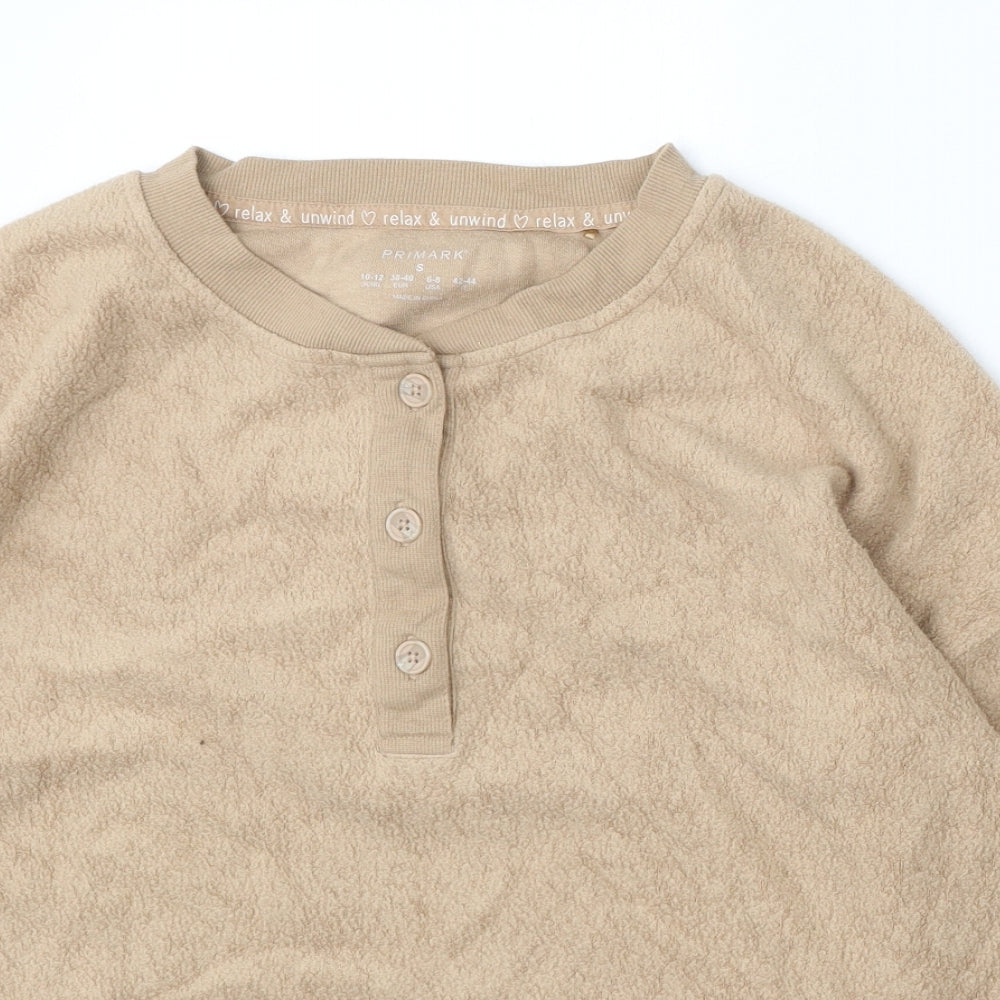 Primark Womens Beige Round Neck Polyester Cardigan Jumper Size 10