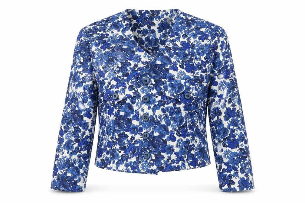 Lakeland Womens Blue Floral Jacket Size M