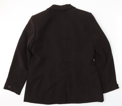 Country Casuals Womens Brown Polyester Jacket Suit Size 14
