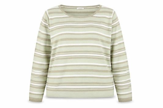 Matalan Womens Multicoloured Round Neck Striped Acrylic Pullover Jumper Size 20